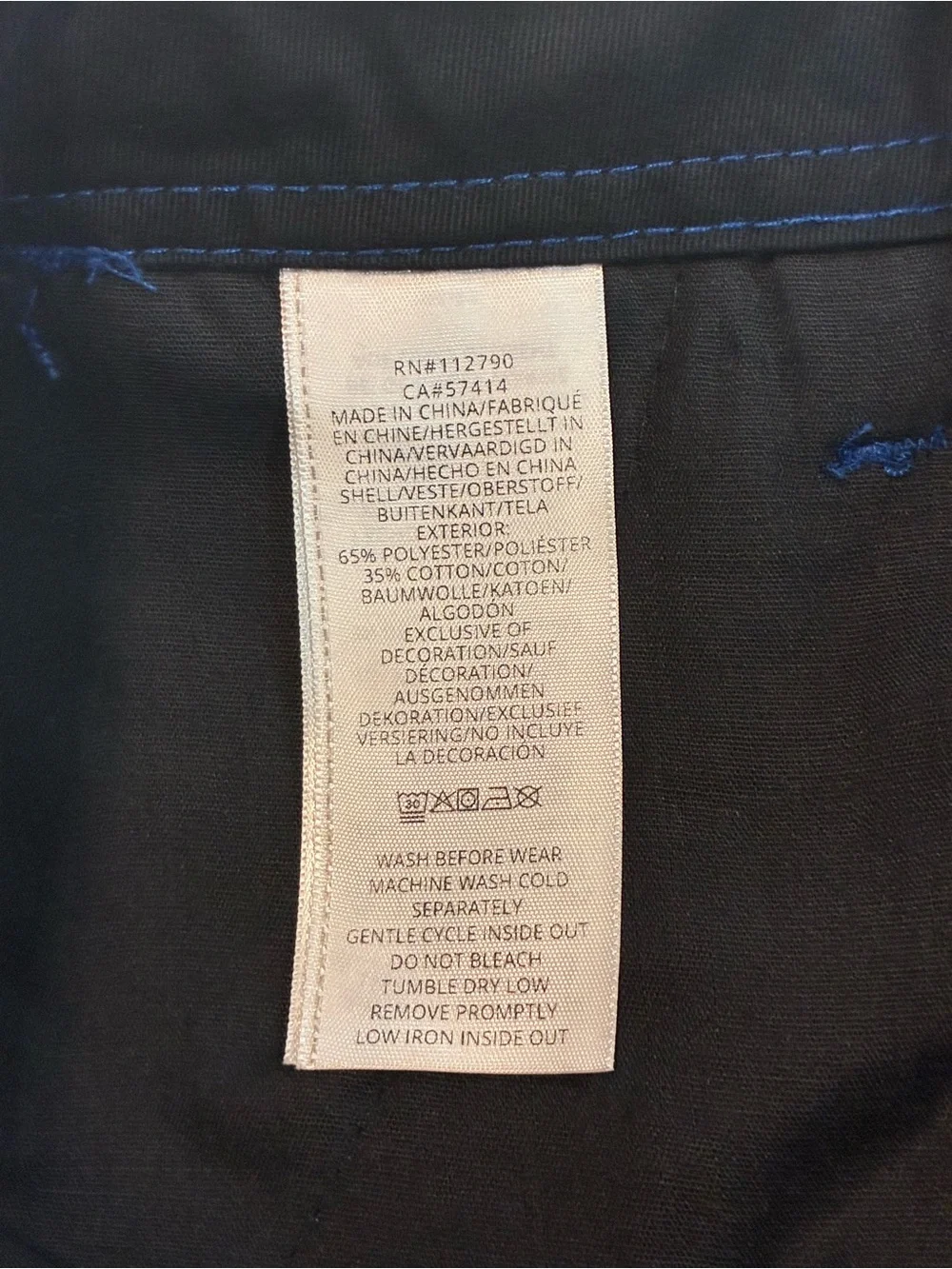 True Religion Black Cargo Pants with Blue Contrast Stitching